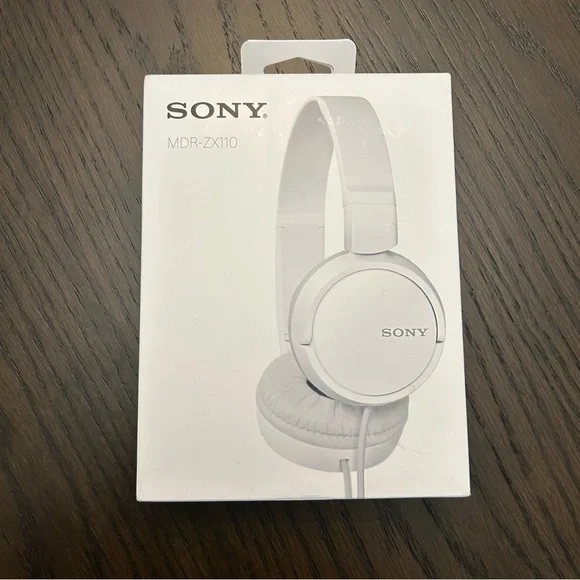 NWB Sony MDR-ZX110 Wired Stereo Headphones (White) - Picture 2 of 6